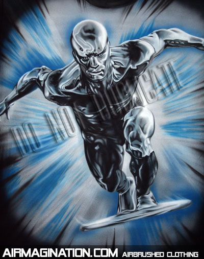 Silver Surfer custom airbrushed shirt