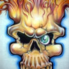 flaming skull