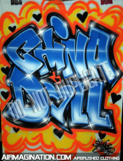 grafitti style airbrushed shirt