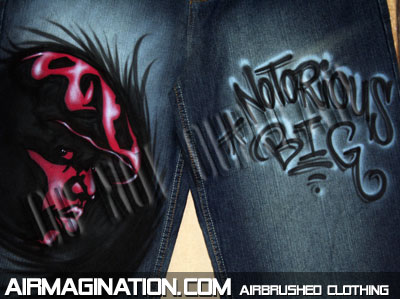 Notorious BIG Biggie airbrush jeans