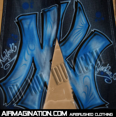 New York Yankees airbrush jeans