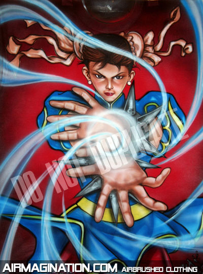 chun li airbrushed shirt