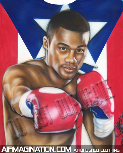 Felix Tito Trinidad Boricua Airbrushed T Shirt