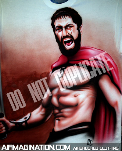 King Leonidas 300 movie airbrushed shirt 