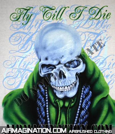 Glow in the Dark Skull screen printed shirt