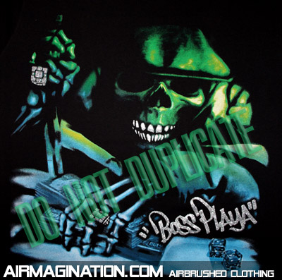 Boss Playa Skeleton screen printed shirt