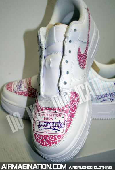 composition book airbrush shoes