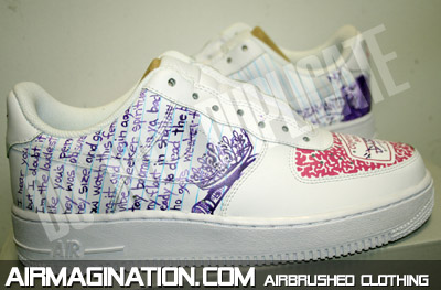 Hip Hop Lyrics airbrush shoes