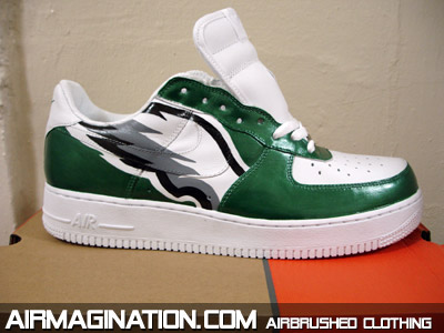 Philadelphia Eagles custom airbrushed shoes
