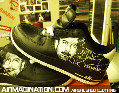 Pabo Escobar airbrush shoes
