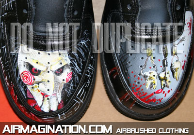Saw 3 movie airbrushed shoes