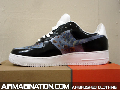 Rise of Silver Surfer custom airbrushed air force ones